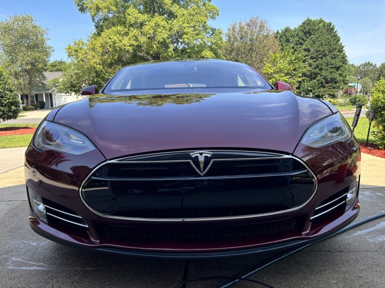 A Tesla with a fresh interior and exterior detail done in the Fort Mill, SC area.